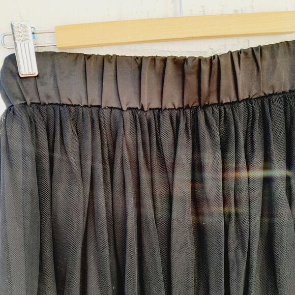Love Fire Black Tulle Midi Full Skirt Feminine Balletcore Evening Holiday Sz: S - Picture 5 of 10